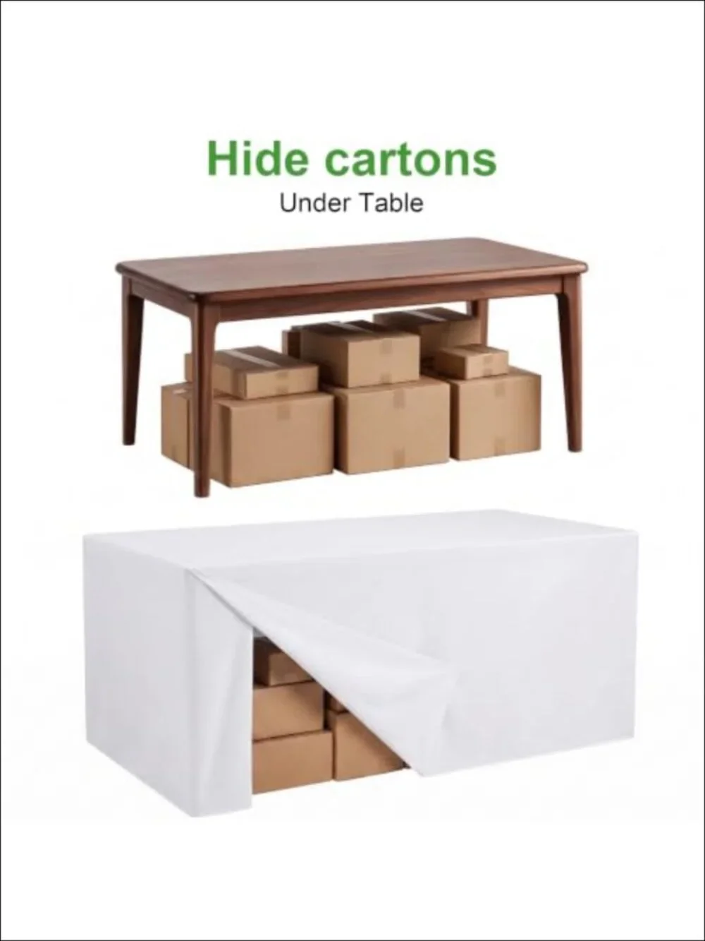 Fitted Tablecloth 6FT Rectangle Waterproof Spandex 2Pack Open Back Cover